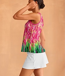 abordables -Femmes Chemise de tennis Rose Sans manches Top Vêtements de golf pour femmes, tenues, vêtements