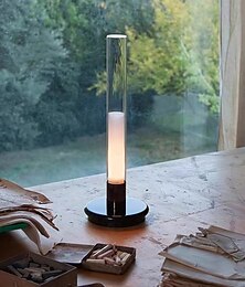 economico -Lampada da tavolo a LED, luce soffusa, senza stroboscopio, luce ambientale ricaricabile, comandi touch, illuminazione multi-tono, batteria ad alta capacità da 1800 mAh, luce notturna a LED per cena,