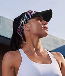 voordelige -Tennis Sport Vizier Zonneklep  Dames Grafisch Modieus Ademend Sneldrogend Rekbaar voor Tennis Honkbal Hardlopen Zomer Zwart Meerkleurig Rood