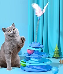 Недорогие -Шарообразные Игрушка с перьями Интерактивная игрушка с Съемная Упражнение для домашних животных Выпускать давление Дрессировка домашних животных для Коты Котёнок В помещении На открытом воздухе