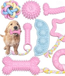 abordables -Balle Jouet à mâcher Lance-balles Jouet interactif Jouet couineur avec Durable Exercice pour animaux Libération de la pression Jouet de dentition en corde Jouet de dentition pour Chien Intérieur