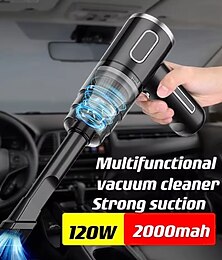 abordables -Aspirateur de voiture sans fil 120 W – Souffleur de poussière portable à haute aspiration avec batterie 2000 mAh pour usage domestique et automobile