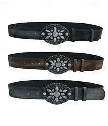 economico -Per donna Cintura PU Marrone Grigio scuro Grigio Cintura Vita All'aperto Streetwear Blocco di colori