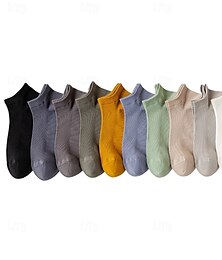 abordables -Hombre 1 Par Calcetín Pinkies Negro Blanco Color Plano Escuela Formal Exterior Fino Verano Primavera Otoño Todas las Temporadas Diario Casual