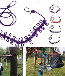 economico -Stendibiancheria antiscivolo da campeggio per esterni con 12 clip, stendibiancheria elastico da viaggio, corda per appendere i calzini e asciugare il bucato.