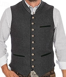 economico -Oktoberfest Gilet tradizionale bavarese Bavarese Tedesco Monaco di Baviera Prati Per uomo Feste Festa della birra Panno in stile tradizionale