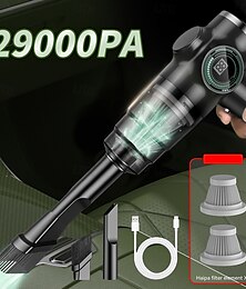 abordables -Aspirateur de voiture sans fil 29 000 Pa, aspiration puissante, 5 en 1, portable, humide et sec, double usage, avec accessoires