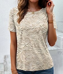 お買い得  -ウィメンズ Tシャツ 3Dプリント フローラル グラフィック プランツ ヴィンテージ スタイリッシュ クラシック ショートスリーブ クルーネック ラウンドネック レギュラー トップス デイリー プリント ピンク カーキ ライトブルー サマー
