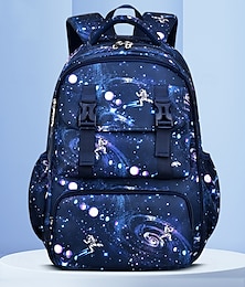 お買い得  -子供用防水宇宙飛行士ギャラクシープリントバックパック - 男の子と女の子のための複数のコンパートメントと人間工学に基づいたショルダーストラップを備えた軽量スクールバッグ