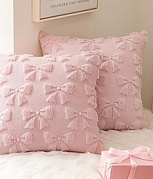 abordables -Housse de coussins en velours rose coussins décoratifs 1PC Doux coussin carré Housse de coussin pour Chambre Salon Canapé Chaise