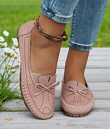 preiswerte -Mokassin-Loafer für Damen – weiche Schuhe mit Schleifendetail und Strass-Design, ideal für lässigen Komfort und Spaziergänge im Frühling/Sommer