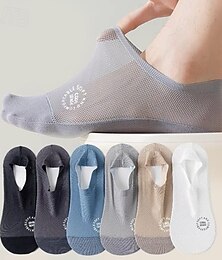 voordelige -ultra dunne sokken met antislip gekamd katoen, onzichtbare sokken, 4 paar