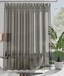 levne -PEVA sprchový závěs podšívka 180x200cm 70"x79" voděodolná průhledná černá podšívka lehké plastové podšívky pro koupelnu 12 otvorů pro oky
