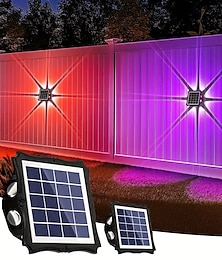 economico -1/2 pz luce solare da parete impermeabile luce da giardino illuminata da tutti i lati illuminazione decorativa per recinzione da parete esterna per portico esterno
