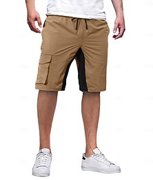 olcso -Férfi Rövidnadrágok Outdoor Shorts Strand rövidnadrág Rövid futónadrág Alkalmi rövidnadrág Zsinór Többzsebes Egyenes lábbal Színes Sima Légáteresztő Térdhossz Szabadtéri Hétköznapi Tornaterem