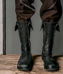 economico -Medievale Rinascimento Scarpe Stivali al ginocchio Stivali jazz piatti Per uomo Celtico Costumi da pirata Halloween Mascherata Performance LARP Fiera Rinascimentale Adulti Scarpe