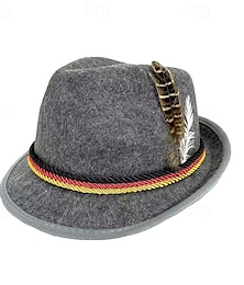 economico -Oktoberfest Cappello tirolese Rifugio Tirolese Cappello alpino Bavarese Monaco di Baviera Prati Per uomo Carnevale Festa della birra Panno in stile tradizionale