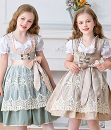 お買い得  -Oktoberfest レース ドレス エプロン ギャザースカートブラウス メイド バイエルン ドイツ語 ミュンヘン メドウズ 女の子 カーニバル ビール祭り 伝統的なスタイルの布