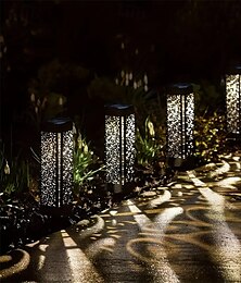economico -4 luci da esterno impermeabili, a proiezione solare cava, con spina, per cortile, giardino, prato, paesaggio, decorazioni per matrimoni e festival.
