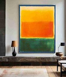 economico -dipinto a mano, dipinto a olio astratto, dipinto moderno su tela gialla e verde, decorazione per la casa, dipinto su tela arrotolata