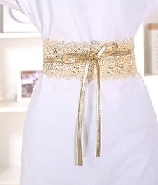 abordables -Ceinture Femmes Tissu Café Ceinture Taille Rue Quotidien Couleur Unie
