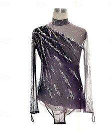 abordables -Trajes de patinaje artístico para hombres y niños, ropa de entrenamiento de alta elasticidad para competición, patinaje clásico con cristales/diamantes de imitación, manga larga, patinaje sobre hielo,