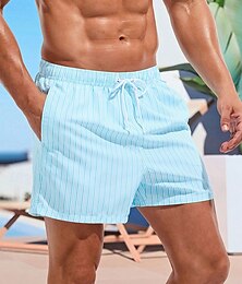 voordelige -Voor heren Zwemshorts Boardshorts Lange zwembroeken Gestreept Snel Drogend Ademend Trekkoord Elastische taille Vakantie Strand Hawaii Casual Lichtblauw