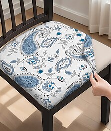 abordables -Housse de siège de chaise de salle à manger, housse de chaise de tabouret, housses en polyester à imprimé géométrique