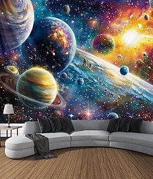 levne -Tapisérie pod UV osvětlením Světélkujíce ve tmě Svítící párty UV reaktivní Astronaut Křídla Trippy Hory Mlhavá Galaxie Visící tapisérie Námořní umění Mural pro obývací pokoj Ložnici