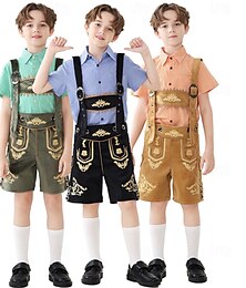お買い得  -Oktoberfest セット レーダーホーゼン シャツ メイド バイエルン ミュンヘン メドウズ 男の子 カーニバル ビール祭り 伝統的なスタイルの布