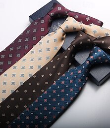 billige -Herre Slips Mote Forretning Jacquard Argylemønster Bryllupsfest Dagligdagstøy