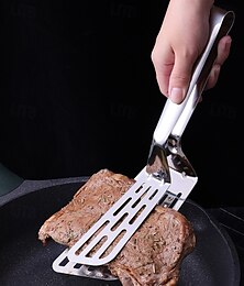 economico -Spatola scanalata in acciaio inox - pinze per bistecche in acciaio inox, pinze per girare il cibo, pinze per hamburger, pizze, torte, pesce