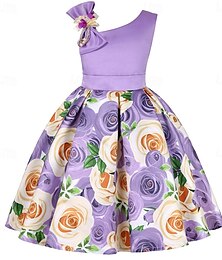 preiswerte -Kinder Mädchen Partykleid Grafik Ärmellos Leistung Besonderer Anlass Prinzessin Polyester Partykleid Sommer Frühling Kinder Mehrfarbig Gelb Hellgrün