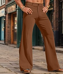 levne -Retro 70. léta Báječný Kalhoty do zvonu Roztažené kalhoty Hippie Disko Mid Rise Kordura Maškarní kostým Pánské předvečer Všech svatých Karneval Běžné / Denní hudební festival Retro tematická párty