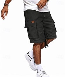 ieftine -Bărbați Pantaloni Scurți Cargo Pantaloni scurti de exterior Pantaloni scurți de camping Pantaloni scurți casual Σορτς πεζοπορίας Talie elastică Multi Buzunare Picior drept Culoare solidă Simplu