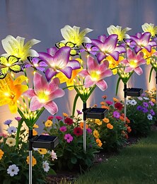 economico -1 pz. Luci da esterno a forma di fiore, da sentiero, solari, per farfalle, da collegare al campo, da cortile, da giardino, per prato, da giardino, decorative, da giardino, regalo per la festa della mamma.