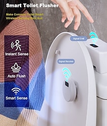 abordables -Dispositivo de sensor de descarga de inodoro inteligente, sistema de descarga de inducción automático sin contacto para kit de actualización de tanque de agua de baño