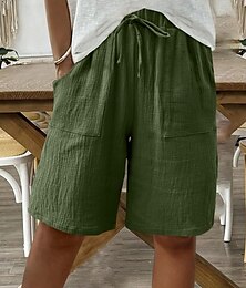 economico -Per donna Shorts Pantaloni Eleganti Semi-lungo Moda Streetwear Lunghezza al ginocchio Naturale Semplice Tasca Design con Coulisse Elastica Comodo All'aperto Ferie Weekend Blu cielo chiaro Grigio Blu