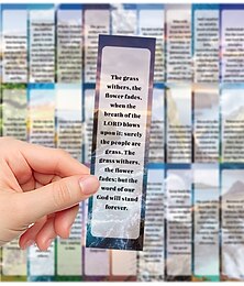 رخيصةأون -30 قطعة من علامات الكتاب المقدس بخلفيات خلابة، آيات كتابية جمالية بسيطة، علامات مرجعية مسيحية ملهمة للكتب والمجلات والدراسة وهدايا الكنيسة