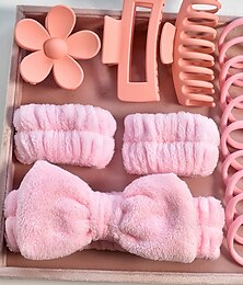 economico -Set di 16 fasce per la cura della pelle, set di fasce per il lavaggio del viso, spa e trucco, inclusi 1 fascia per capelli, braccialetto, 3 fermagli per capelli e 10 elastici per capelli, regalo per