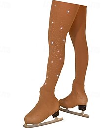 abordables -Medias de patinaje altas Mujer Patinaje Sobre Hielo Mallas Leggings Zapatos semicubiertos color piel sin terciopelo Zapatos de color piel con cobertura total sin terciopelo. Zapatos de color piel más