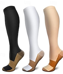 abordables -5 pares de calcetines de compresión para hombres y mujeres, calcetines de soporte antifatiga de cobre con fibra de cobre, estimulan la circulación en deportes al aire libre y alivian las venas