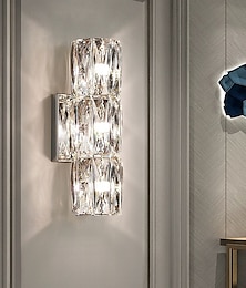 abordables -Apliques de pared de interior de cristal de alta calidad K9 LED de estilo nórdico para sala de estar, tiendas, cafeterías, aplique de pared de acero de 110-240 V