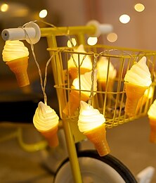 voordelige -2m Verlichtingsslingers 10 LEDs EL 1 stuk Warm wit Kerstverlichting Voor Binnen Feest Vakantie Batterijen aangedreven