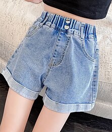 economico -Bambini Ragazze Pantaloncini Tinta unica Streetwear Tasca Scuola 4-12 Anni Estate Blu