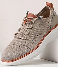 economico -Per uomo Sneakers Scarpe da corsa Camminata Sportivo Casual All'aperto Pelle PU Rete Traspirante Confortevole Antiscivolo Allacciatura Blu Cachi Primavera Autunno Inverno