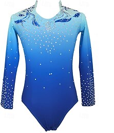 voordelige -heren jongens kunstschaatskostuums hoge elasticiteit training wedstrijd schaatskleding klassieke kristal / strass lange mouwen ijs schaatsen kunstschaatsen