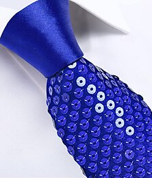 abordables -Corbata de fiesta con lentejuelas para hombre: corbata de satén brillante ajustable para bailes de graduación, bailes, presentaciones en el escenario, clubes nocturnos y eventos de disfraces.