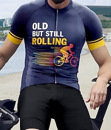 billige -Herre Sykkeltrøyer Grafisk Geometrisk Bokstav & Nummer Kortermet Sykkel T-skjorte Topper med 3 baklommer UV-bestandig Hurtigtørkende Forside Glidelås Refleksbånd sport Svart Navyblå Mørkegrønn Klær