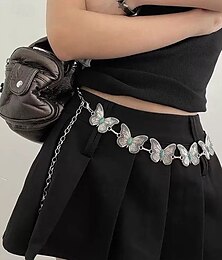 abordables -Ceinture Femmes Alliage Argent Chaîne Rue Quotidien Couleur Unie